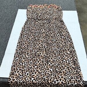 Leopard Print Strapless Dress